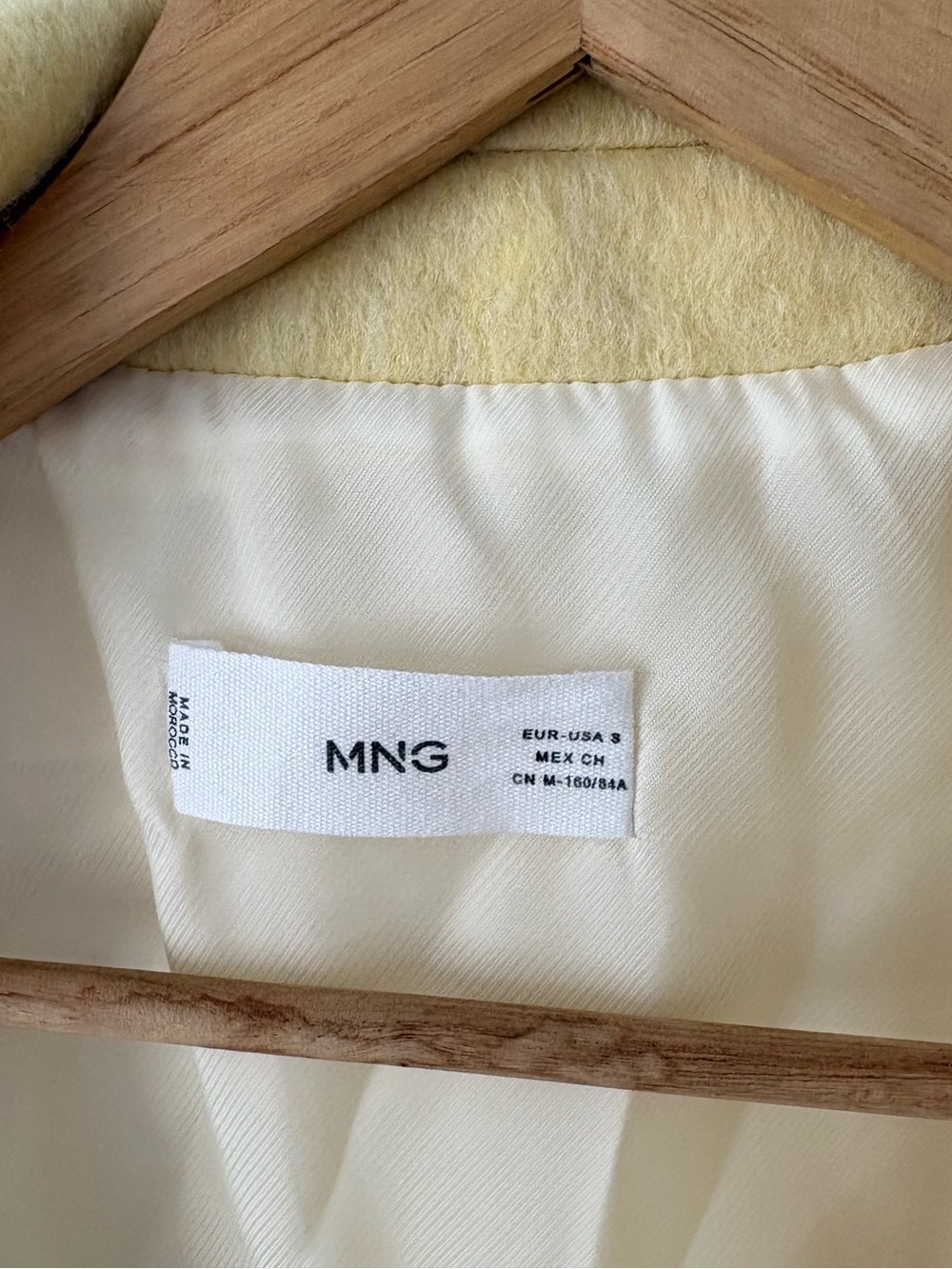 Mango Oversized Utility Jacket Butter Yellow Wool-Look Size Small Fall Chic - Picture 11 of 12